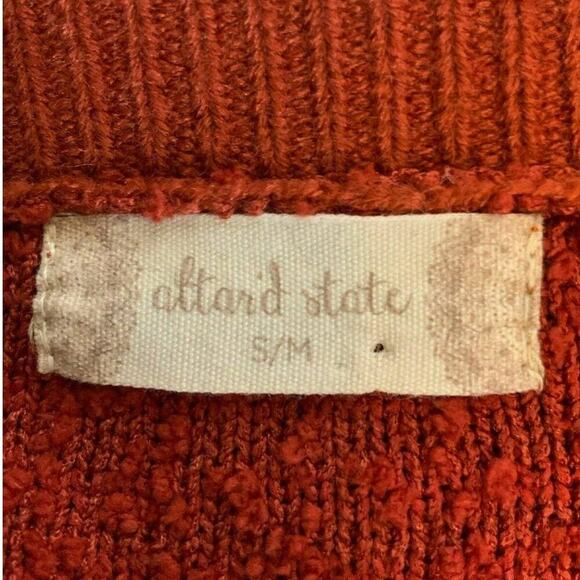 Altar'd State Women's Burnt Orange Long Sleeve Round Neck Pullover Sweater S/M - Picture 4 of 5